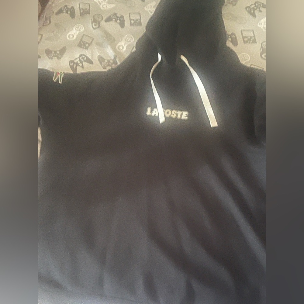 Lacoste Black Sweatshirt with White Accents